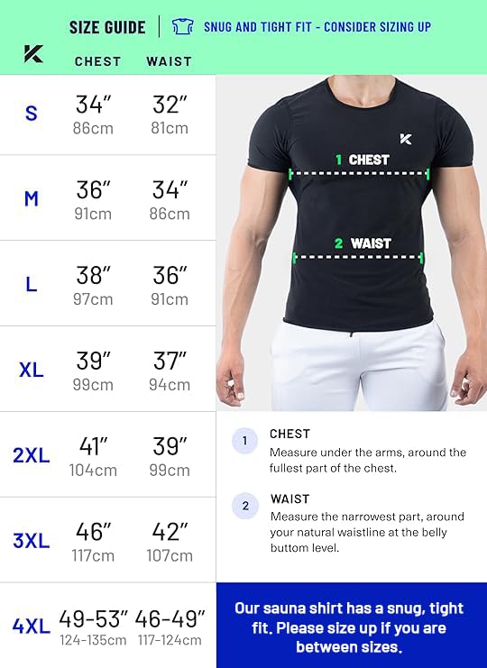 Kewlioo Sauna Shirt for Men - Heat Trapping Sweat Vest, Sauna Suit For Men, Compression Workout Sweat Suit for Gym, Workouts