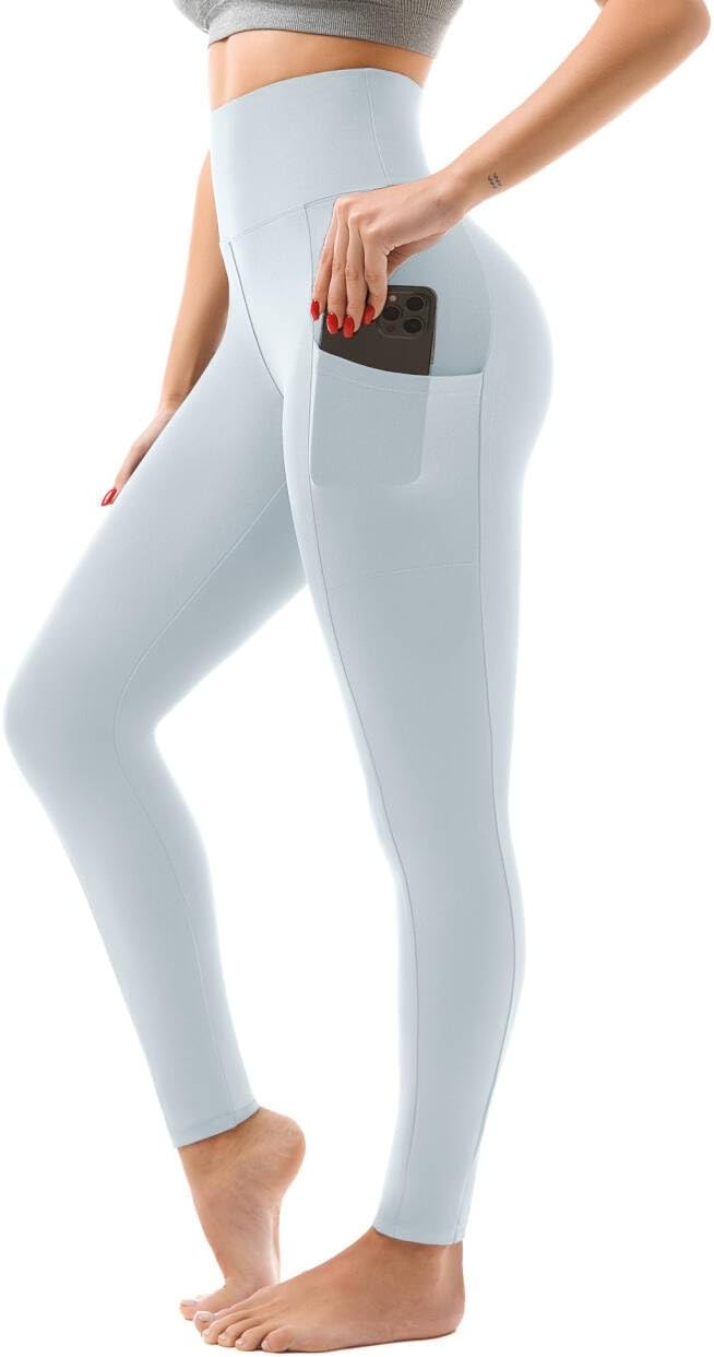 SINOPHANT High Waisted Leggings with Pockets Women, Full Length Capri Buttery Soft Stretchy Yoga Pants