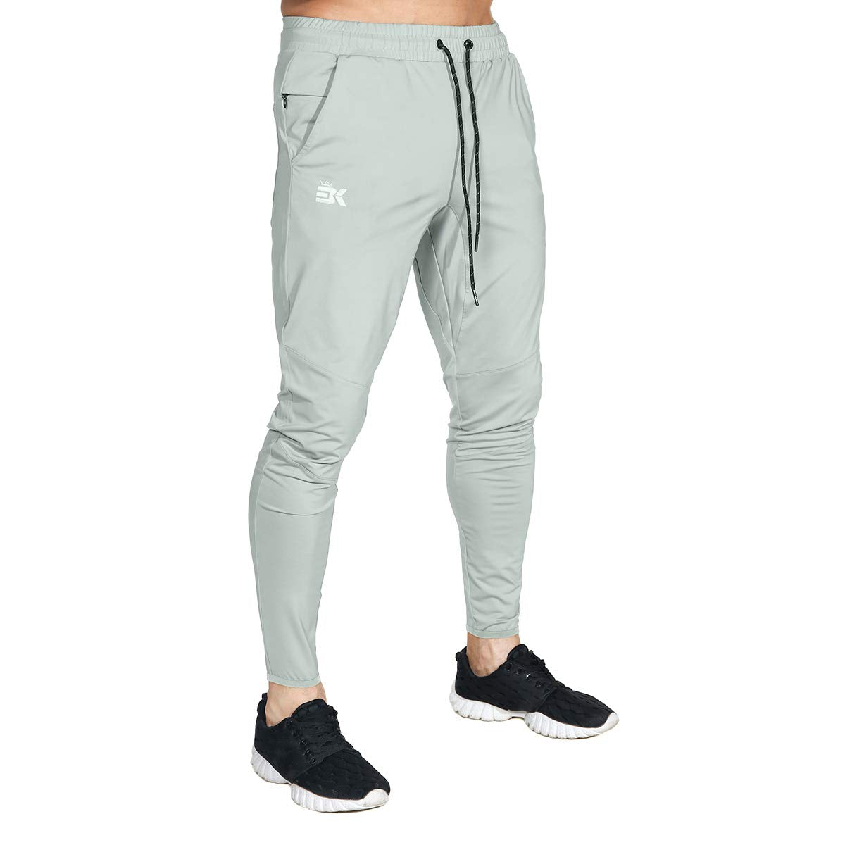 BROKIG Mens Lightweight Gym Jogger Pants,Men's Workout Sweatpants with Zip Pocket