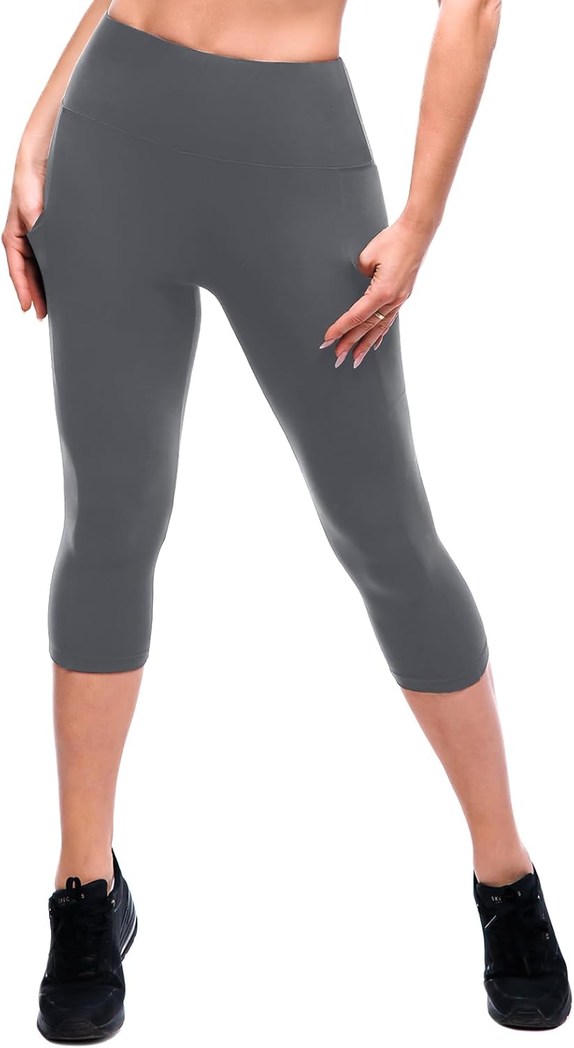 SINOPHANT High Waisted Leggings with Pockets Women, Full Length Capri Buttery Soft Stretchy Yoga Pants