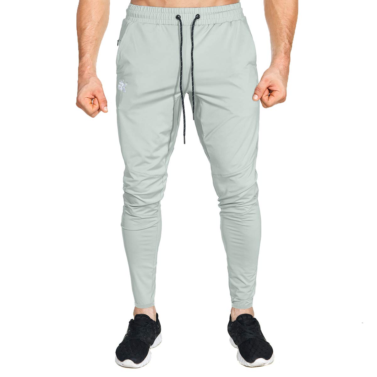 BROKIG Mens Lightweight Gym Jogger Pants,Men's Workout Sweatpants with Zip Pocket