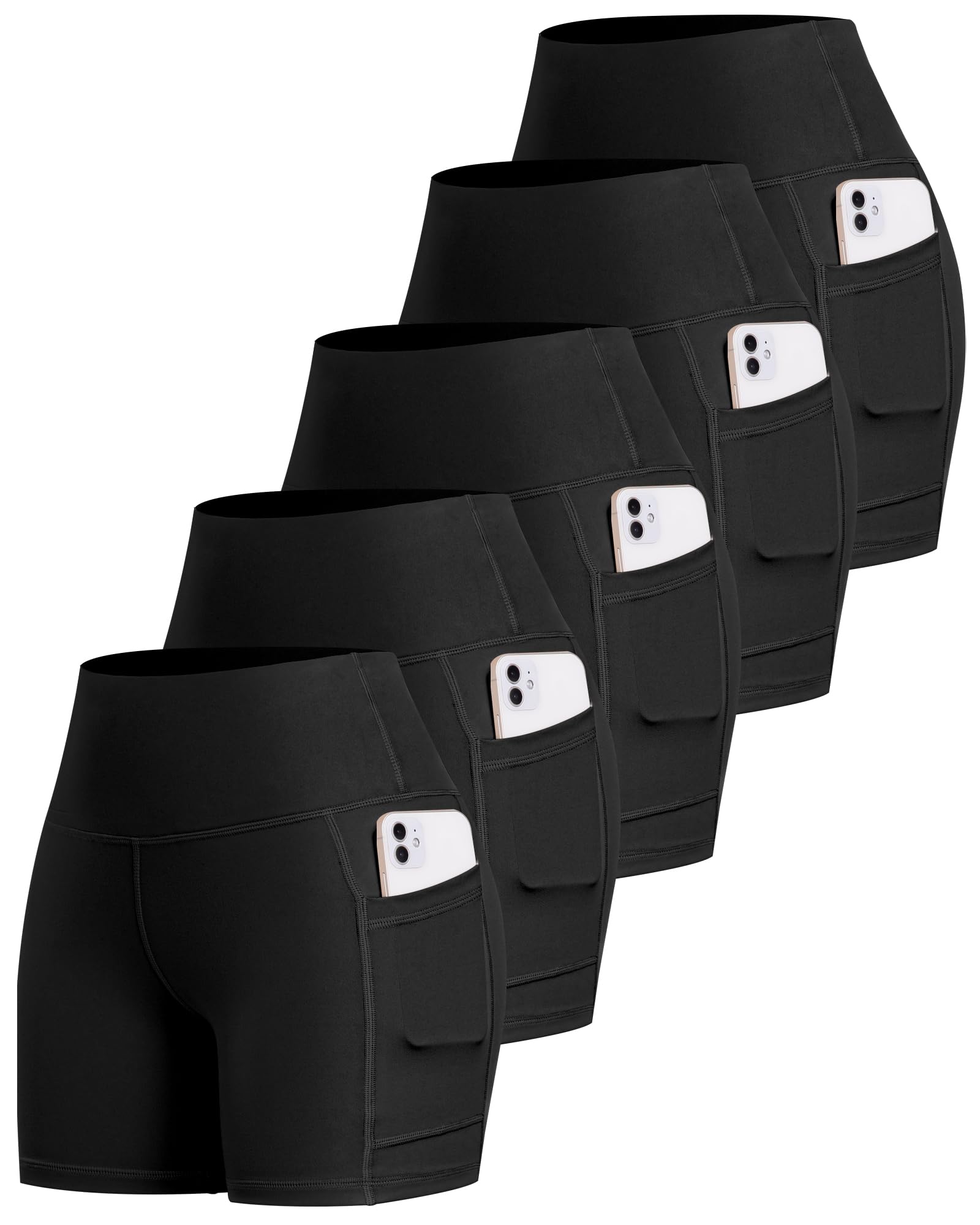 LZYVOO Biker Spandex Shorts Women, High Waisted Tummy Control Workout Yoga Shorts with Pockets