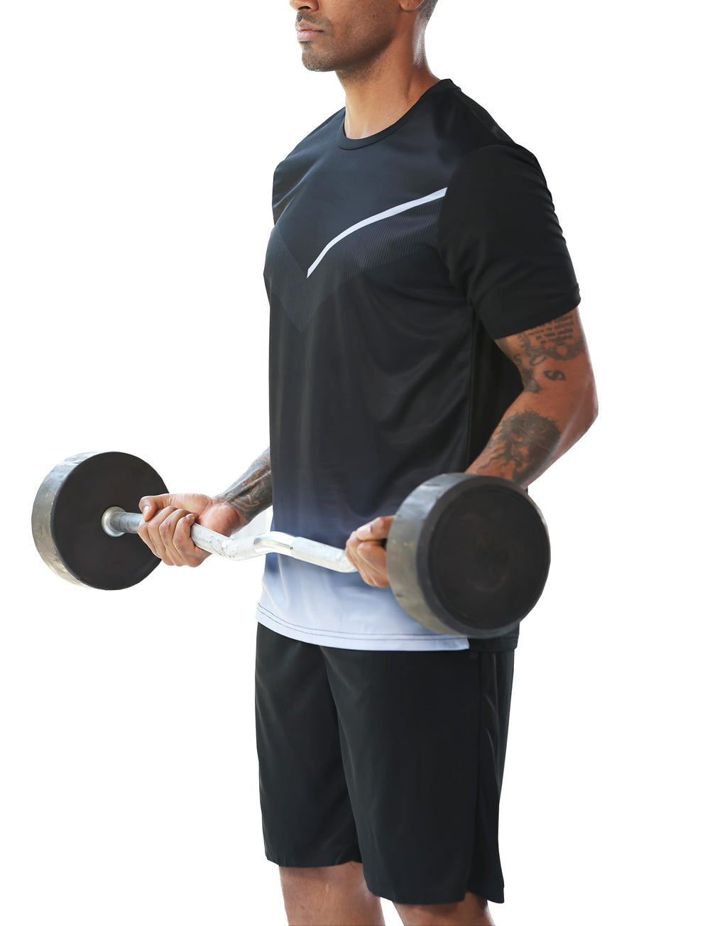 RPOVIG Men's 3 Pack Shirts Shorts Zipper Pockets Quick Dry Gym Athletic Clothes Workout Running Sets Summer Casual