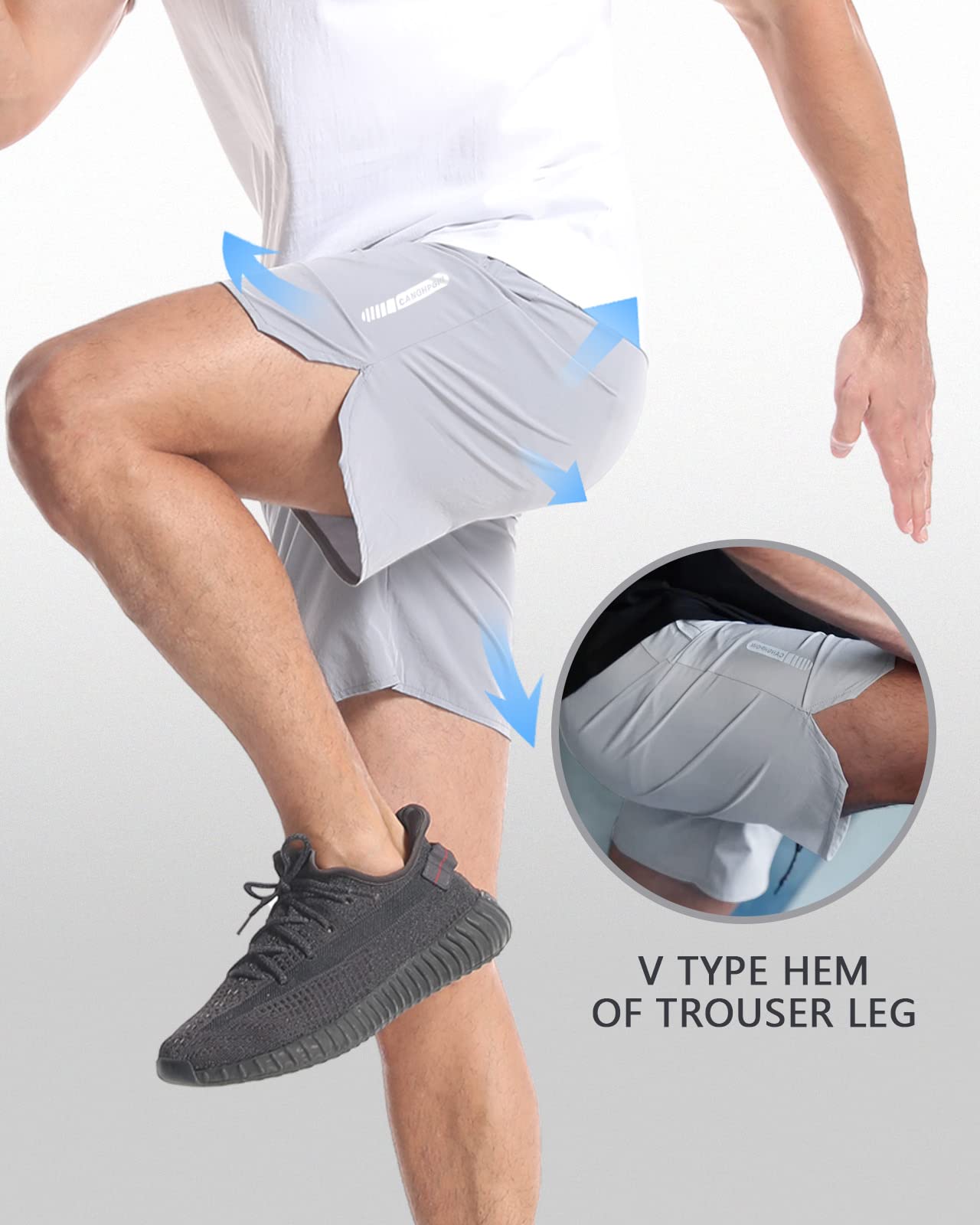 CANGHPGIN 2 Pack Mens Workout Athletic Shorts 7 inch Inseam Quick Dry Hiking Shorts Men Lightweight Sports Gym Shorts Running