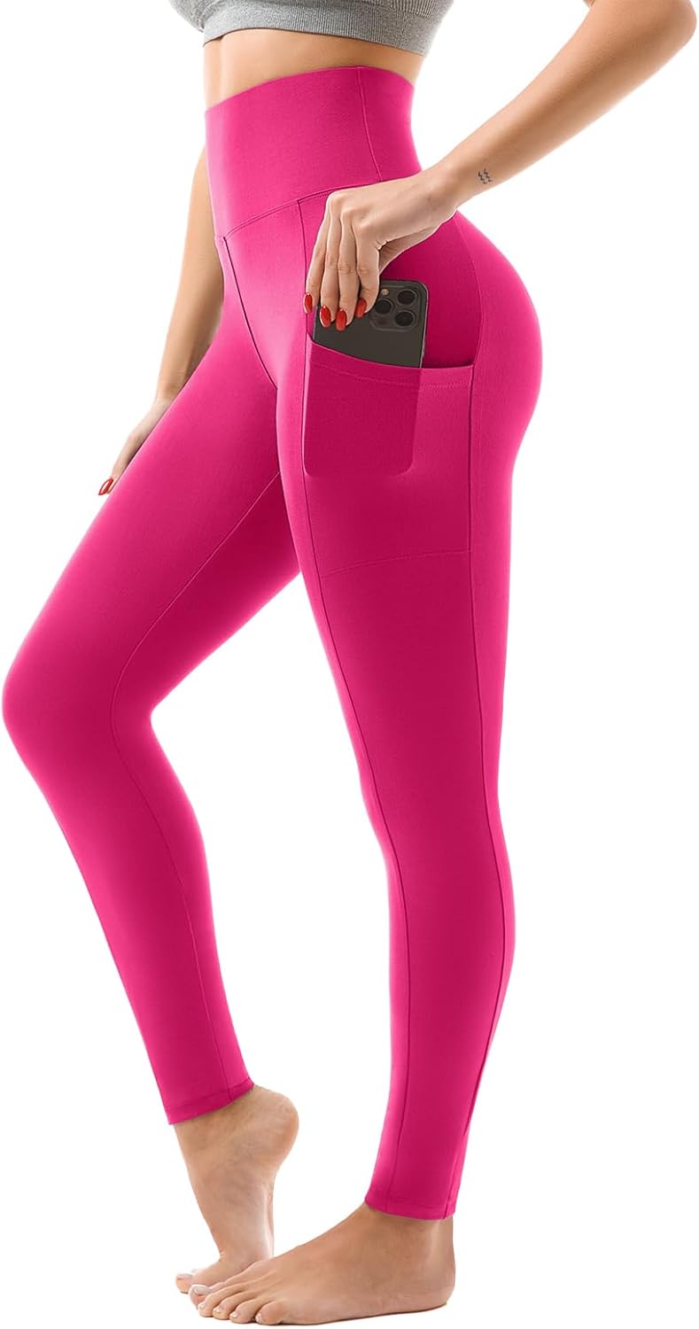 SINOPHANT High Waisted Leggings with Pockets Women, Full Length Capri Buttery Soft Stretchy Yoga Pants