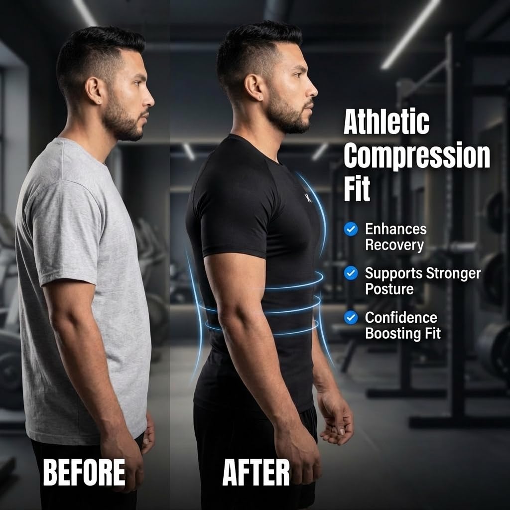 Kewlioo Sauna Shirt for Men - Heat Trapping Sweat Vest, Sauna Suit For Men, Compression Workout Sweat Suit for Gym, Workouts