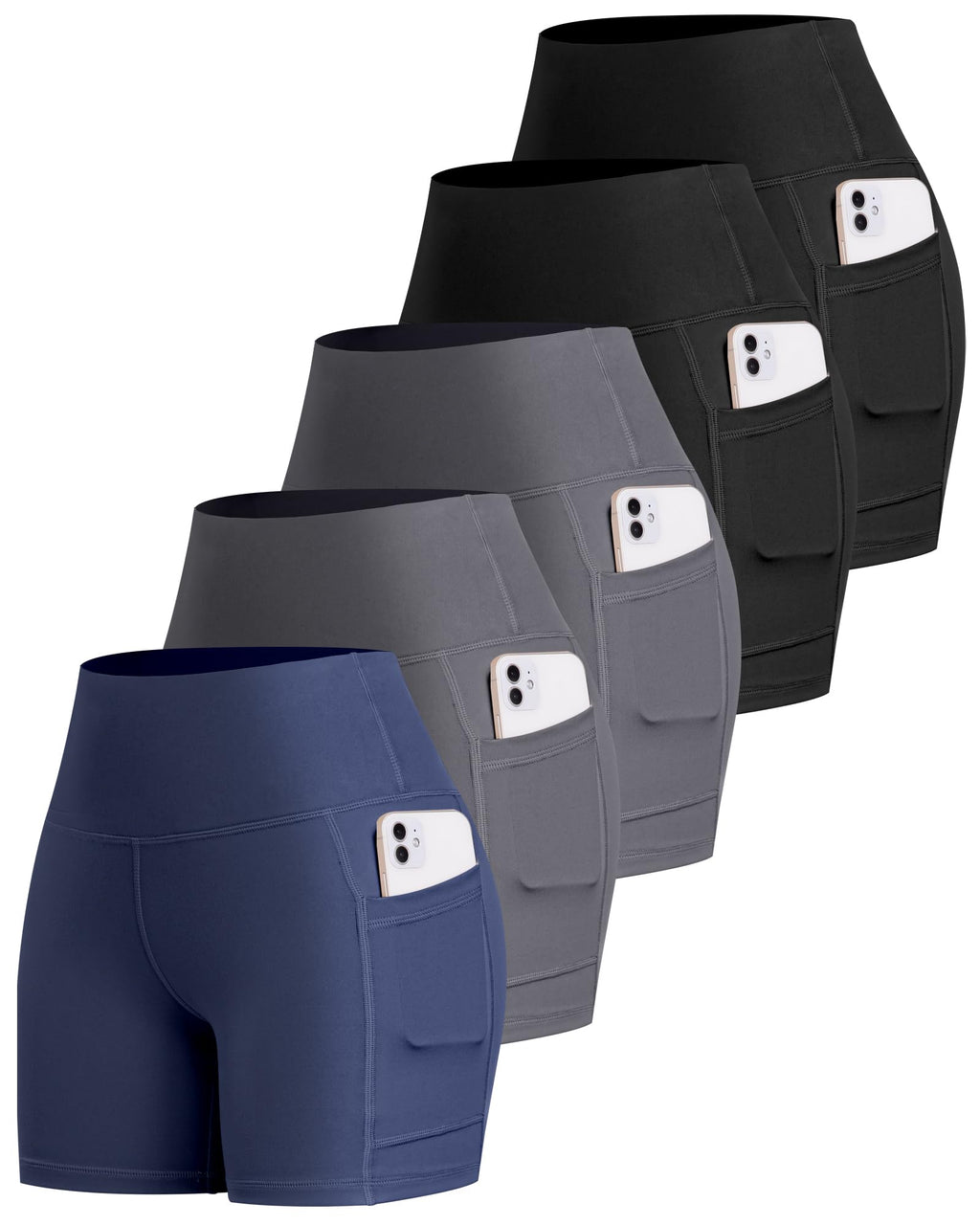 LZYVOO Biker Spandex Shorts Women, High Waisted Tummy Control Workout Yoga Shorts with Pockets