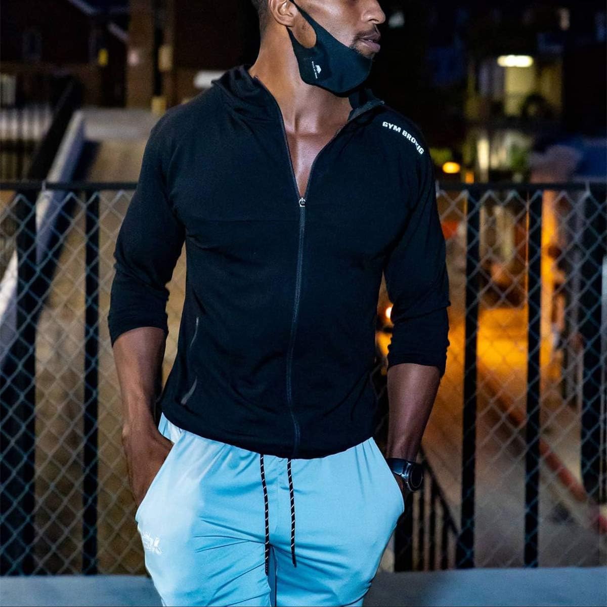 BROKIG Mens Lightweight Gym Jogger Pants,Men's Workout Sweatpants with Zip Pocket