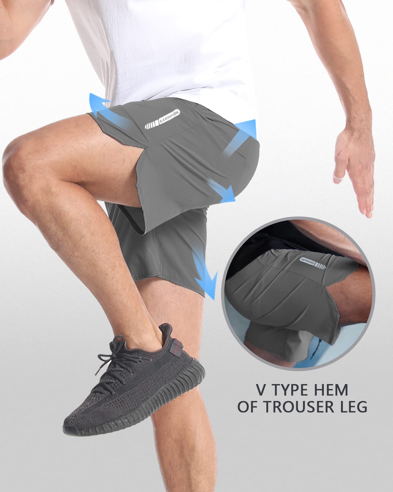 CANGHPGIN 2 Pack Mens Workout Athletic Shorts 7 inch Inseam Quick Dry Hiking Shorts Men Lightweight Sports Gym Shorts Running