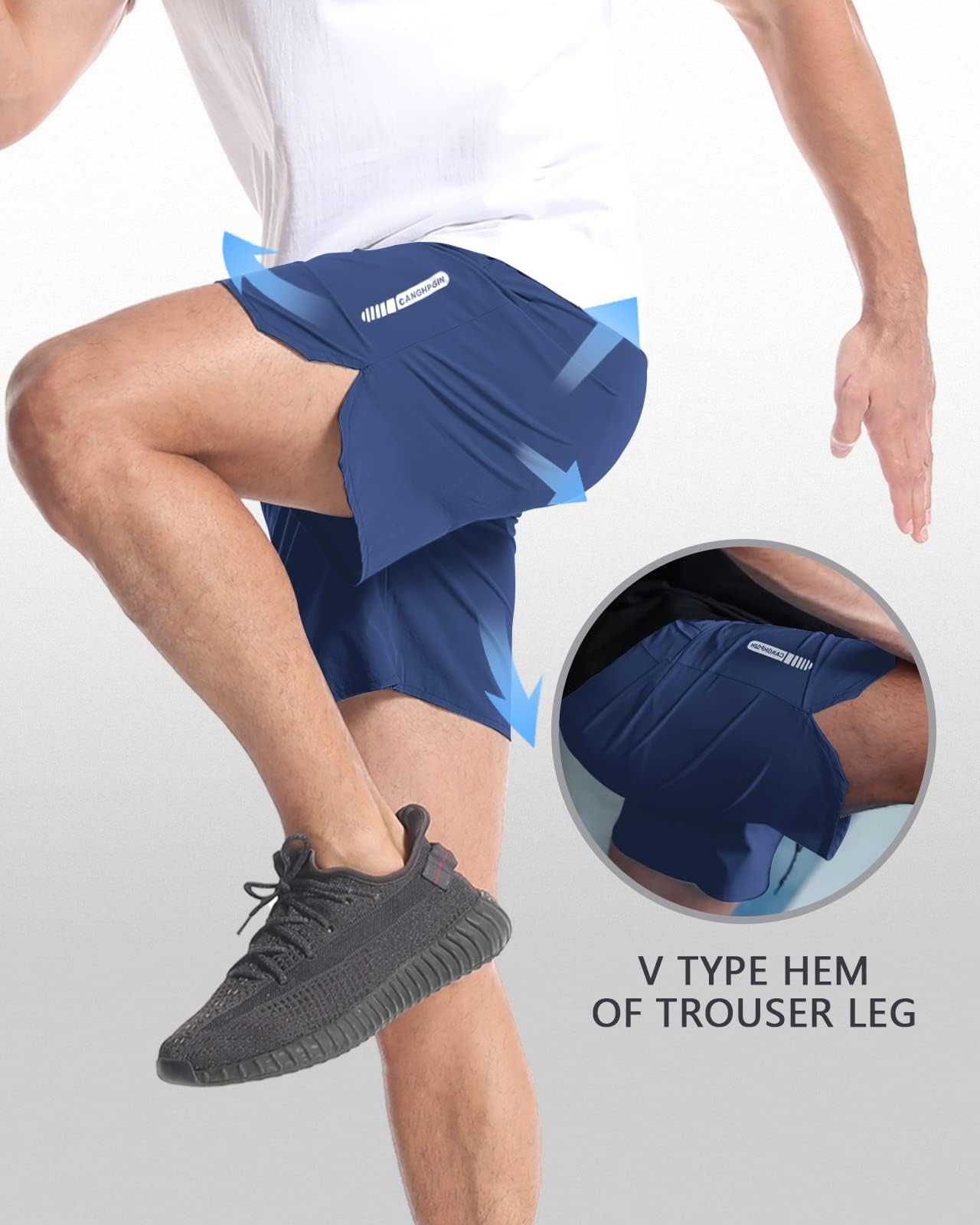 CANGHPGIN 2 Pack Mens Workout Athletic Shorts 7 inch Inseam Quick Dry Hiking Shorts Men Lightweight Sports Gym Shorts Running