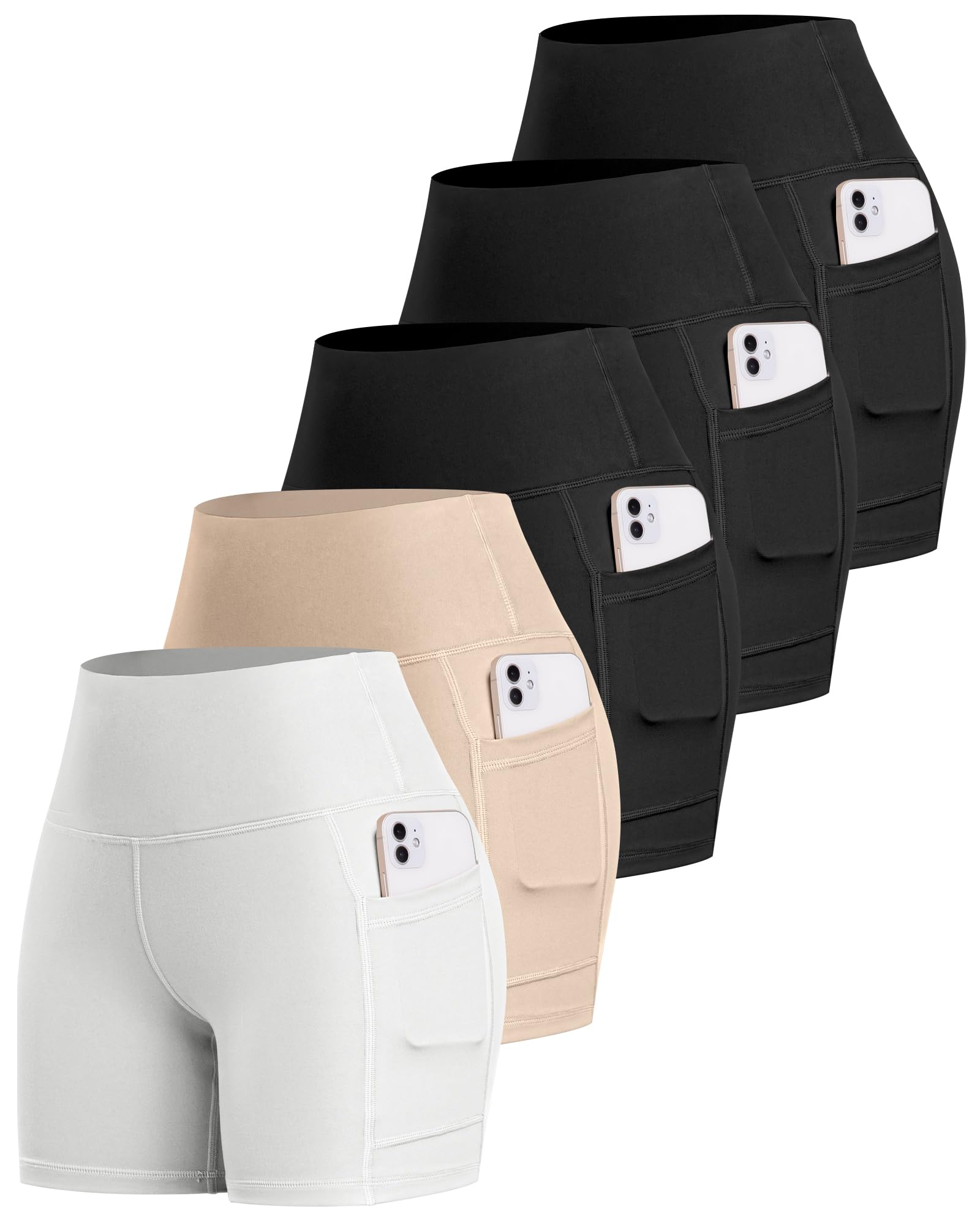 LZYVOO Biker Spandex Shorts Women, High Waisted Tummy Control Workout Yoga Shorts with Pockets