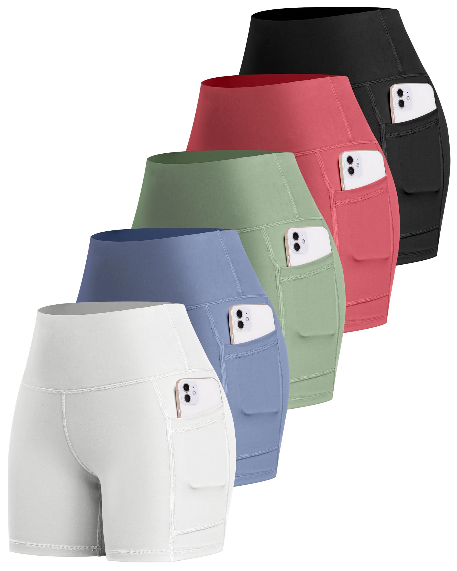 LZYVOO Biker Spandex Shorts Women, High Waisted Tummy Control Workout Yoga Shorts with Pockets