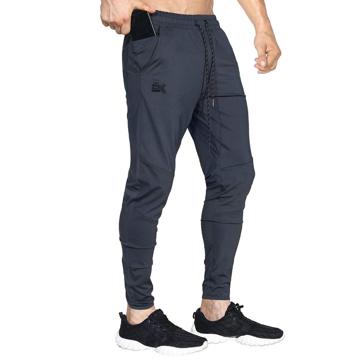 BROKIG Mens Lightweight Gym Jogger Pants,Men's Workout Sweatpants with Zip Pocket