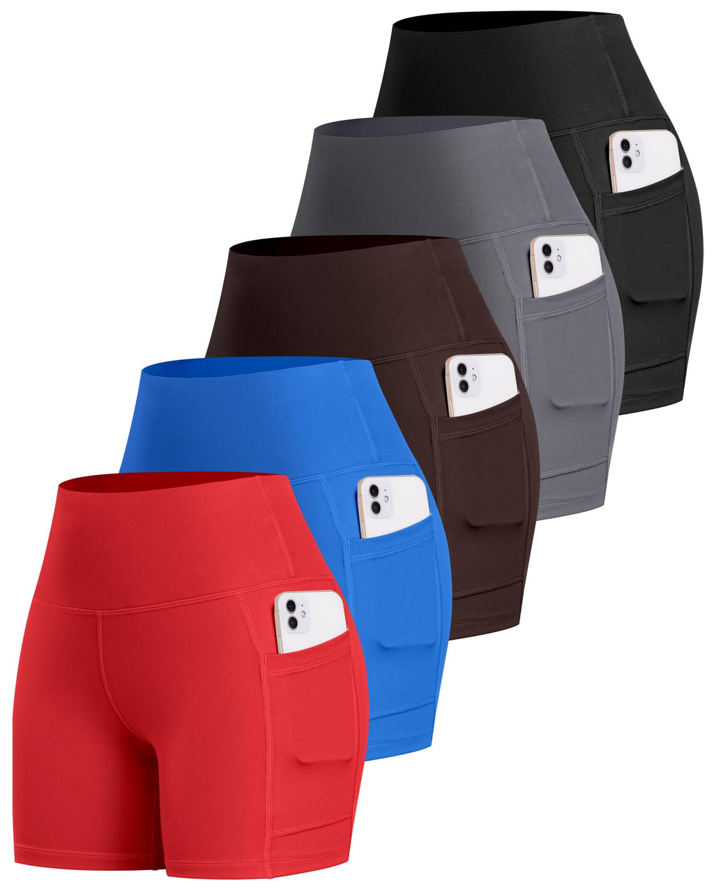 LZYVOO Biker Spandex Shorts Women, High Waisted Tummy Control Workout Yoga Shorts with Pockets