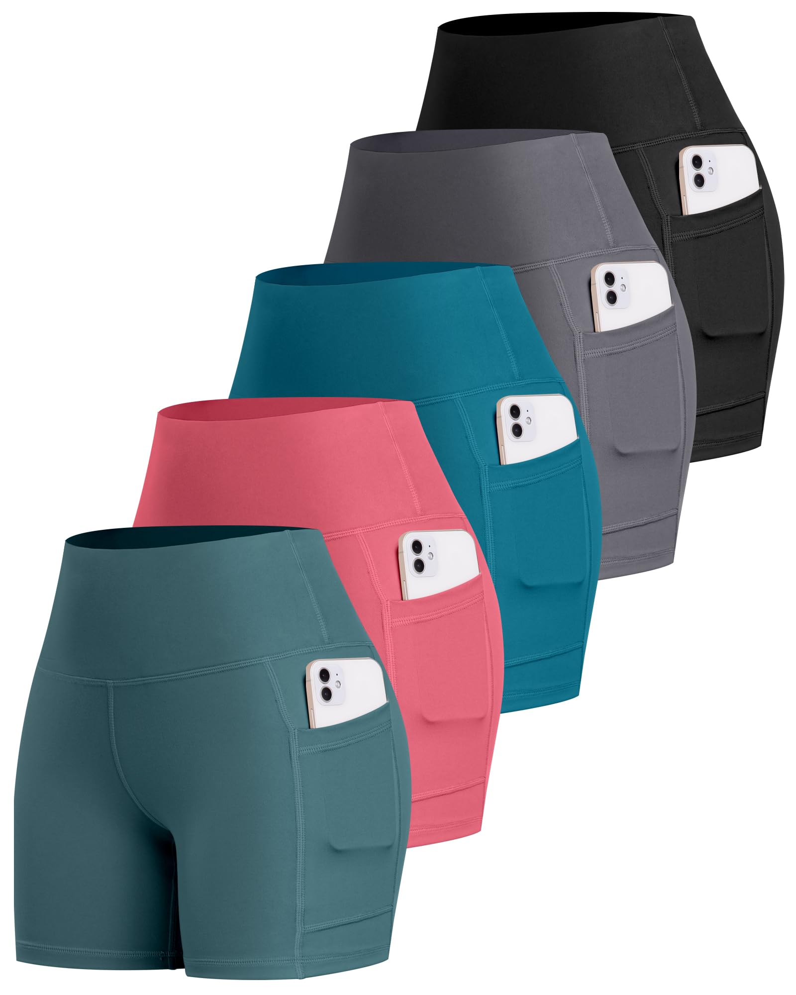 LZYVOO Biker Spandex Shorts Women, High Waisted Tummy Control Workout Yoga Shorts with Pockets