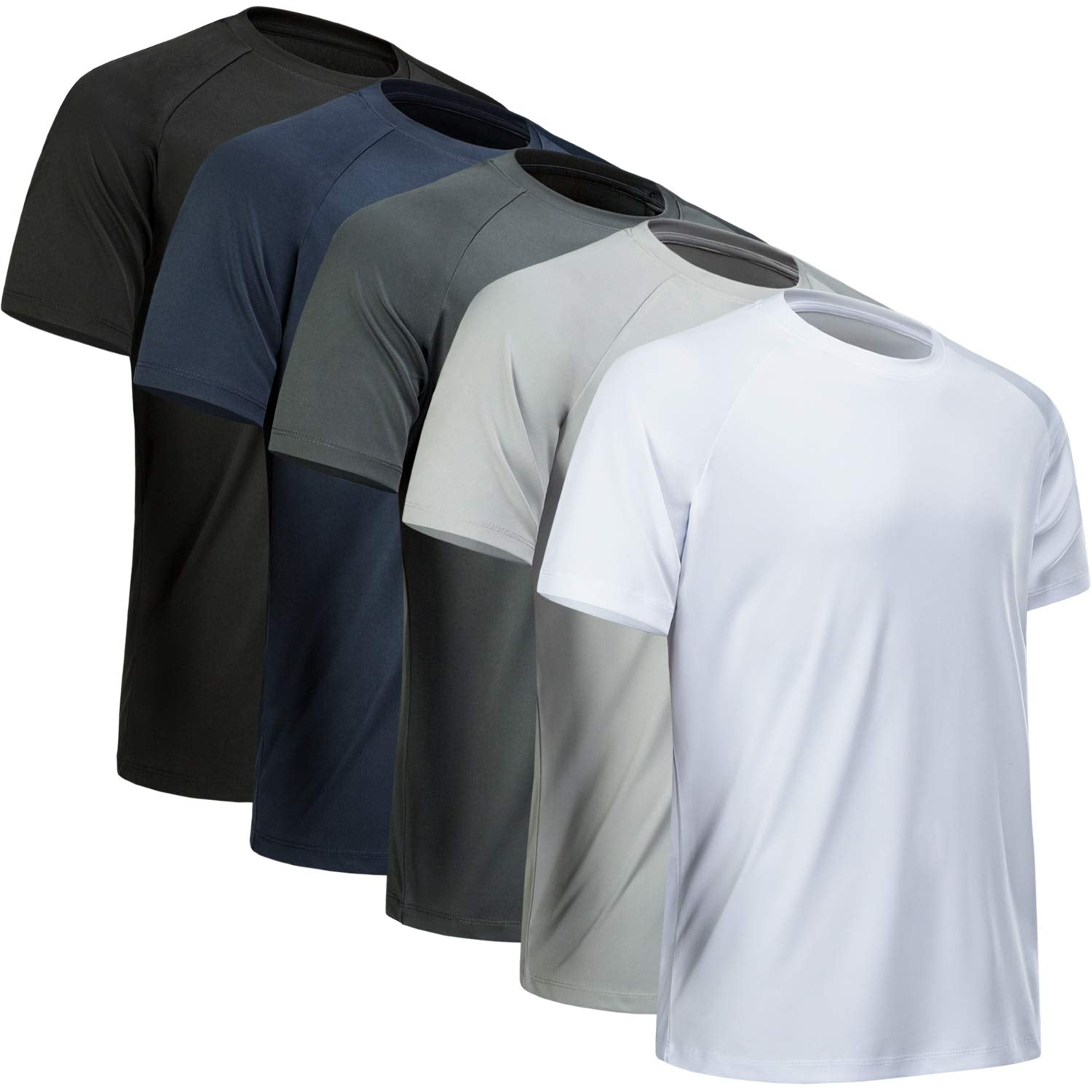 Workout Shirts for Men Short Sleeve Quick Dry Athletic Gym Active T Shirt Moisture Wicking