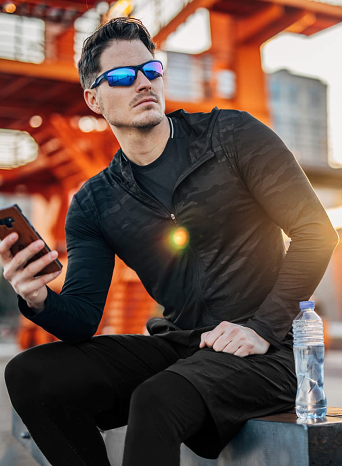 Aolesy Men's 2 in 1 Running Pants, Gym Workout Compression Pants for Men Training Athletic