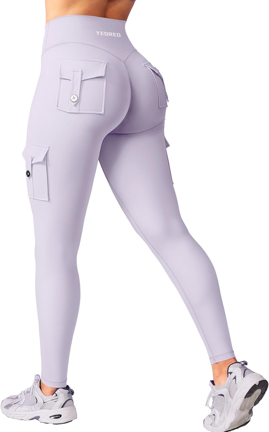 YEOREO CoreFlex Workout Cargo Leggings with Pockets for Women Hidden Scrunch Butt Lifting Leggings Gym Yoga Pants