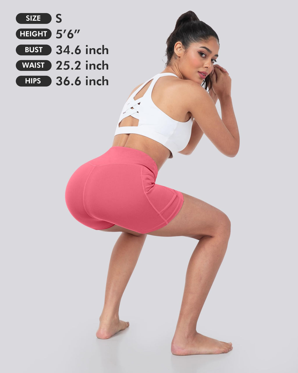 LZYVOO Biker Spandex Shorts Women, High Waisted Tummy Control Workout Yoga Shorts with Pockets