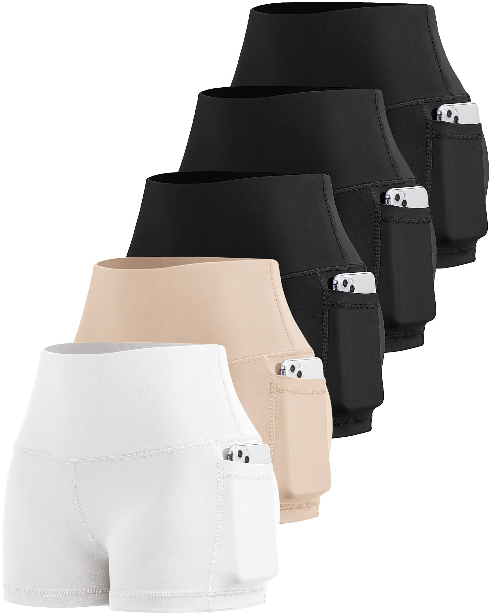 LZYVOO Biker Spandex Shorts Women, High Waisted Tummy Control Workout Yoga Shorts with Pockets