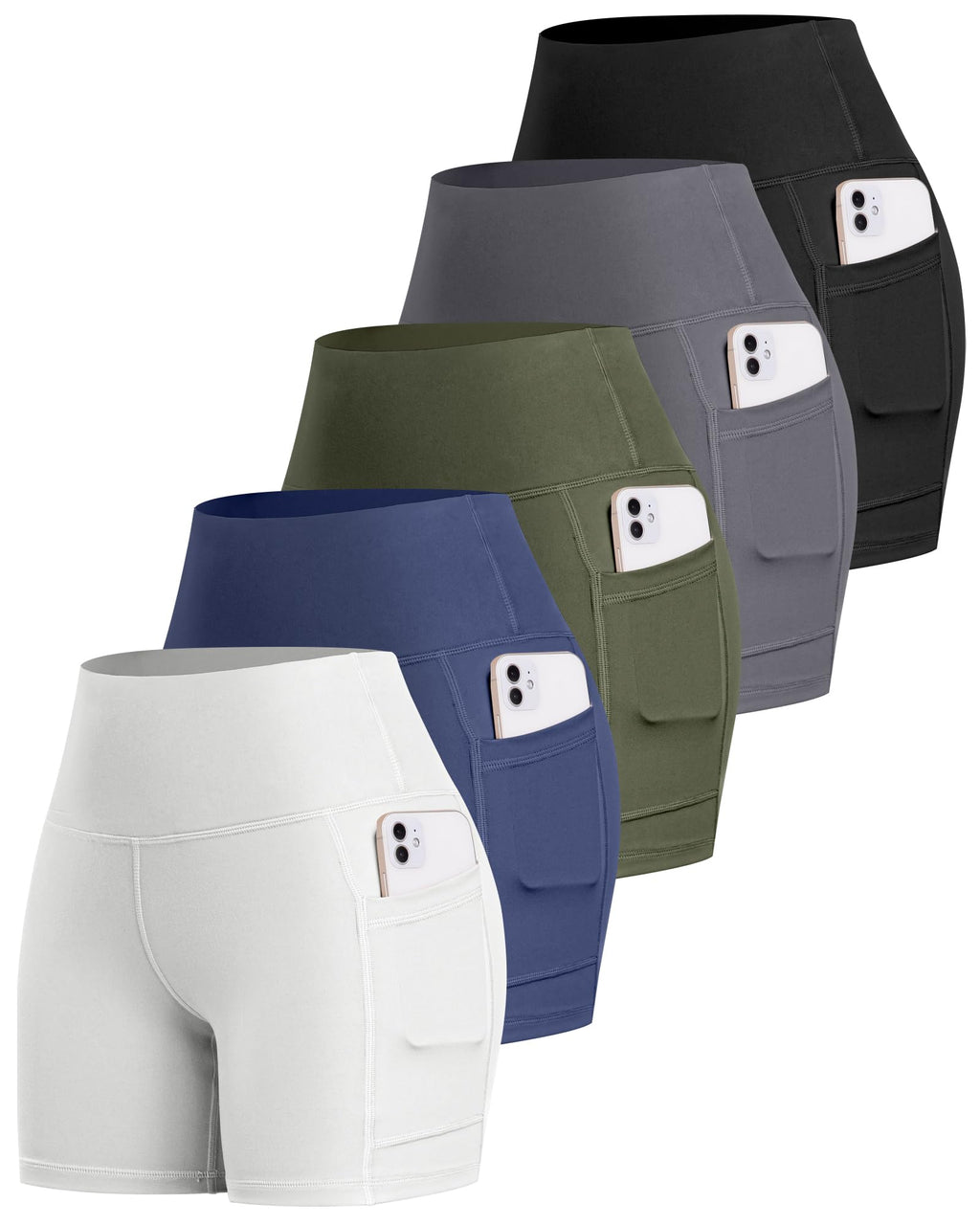 LZYVOO Biker Spandex Shorts Women, High Waisted Tummy Control Workout Yoga Shorts with Pockets