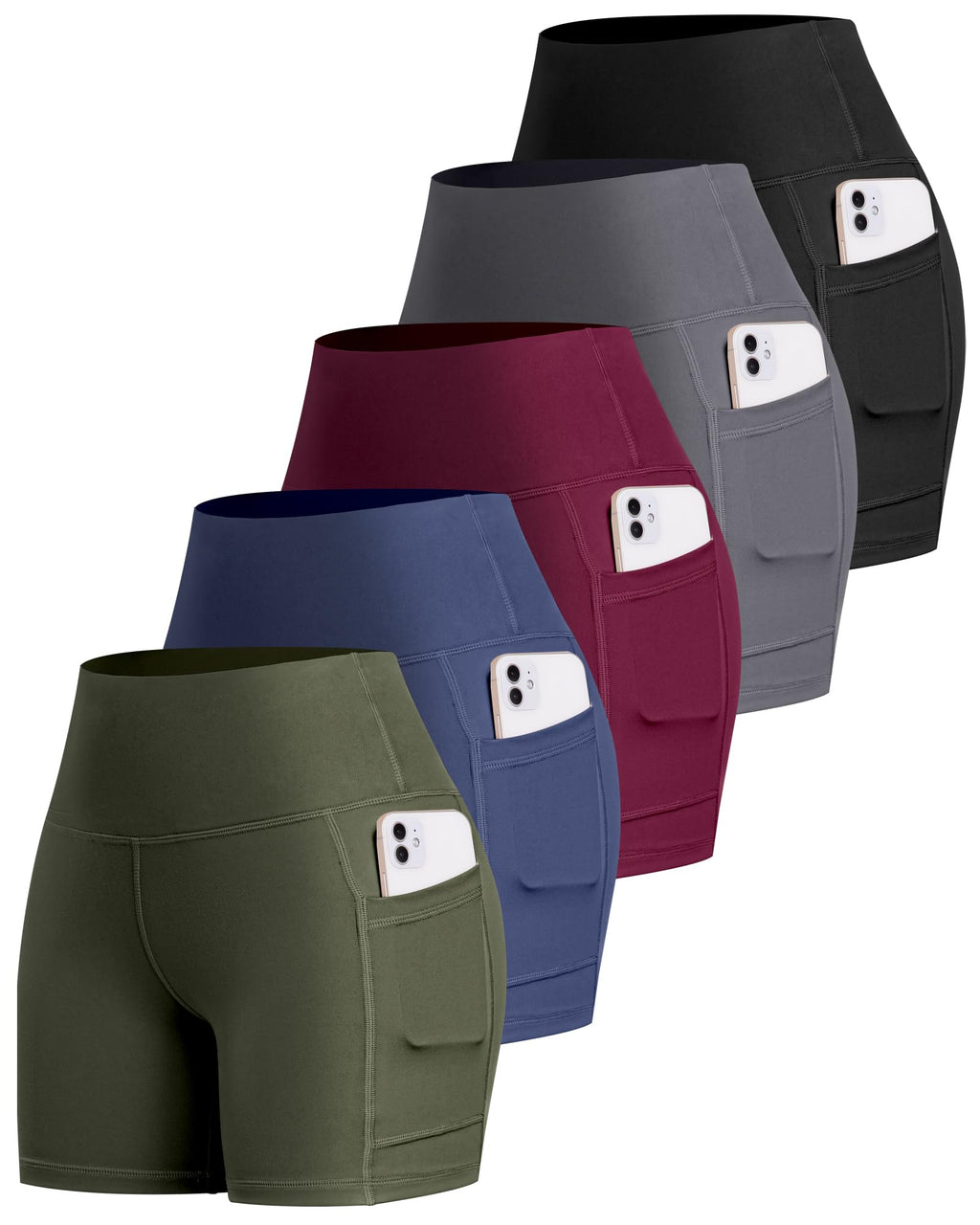 LZYVOO Biker Spandex Shorts Women, High Waisted Tummy Control Workout Yoga Shorts with Pockets