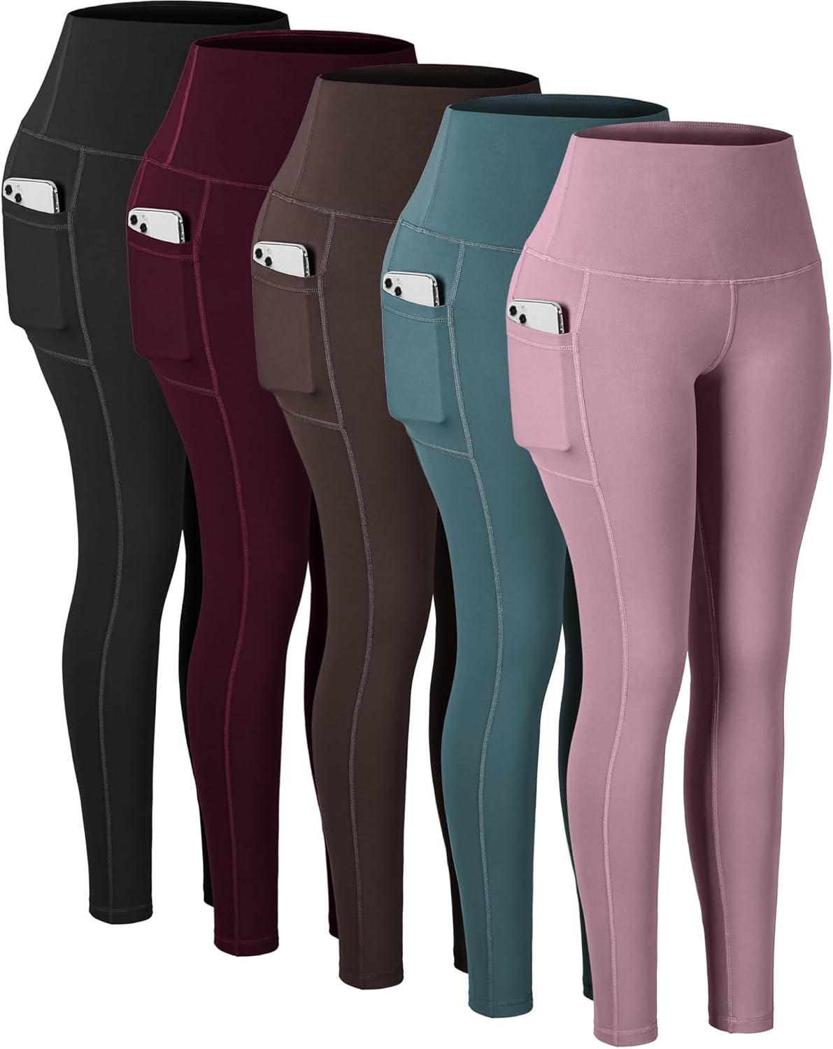 CHRLEISURE Leggings with Pockets for Women, High Waisted Tummy Control Workout Yoga Pants