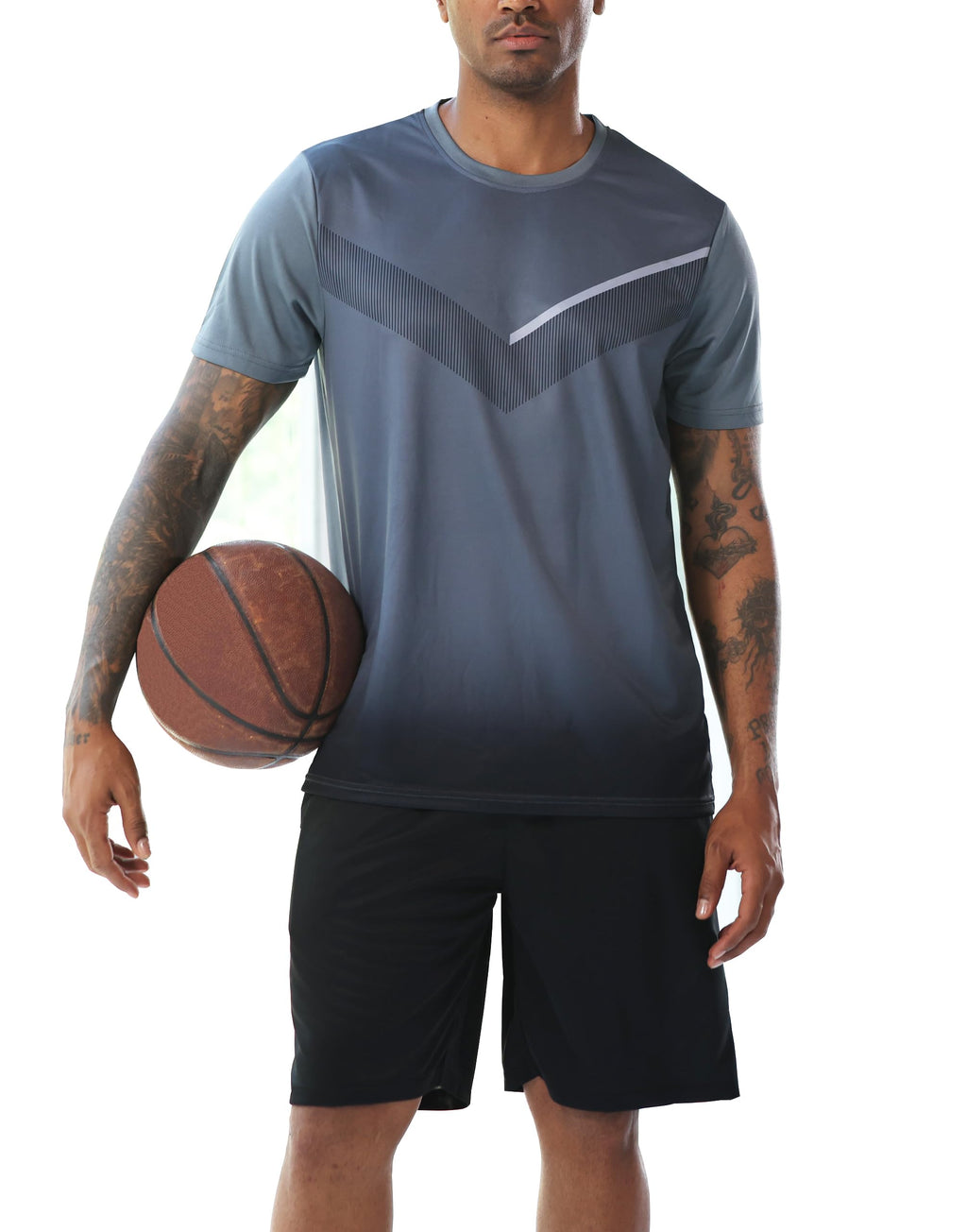 RPOVIG Men's 3 Pack Shirts Shorts Zipper Pockets Quick Dry Gym Athletic Clothes Workout Running Sets Summer Casual