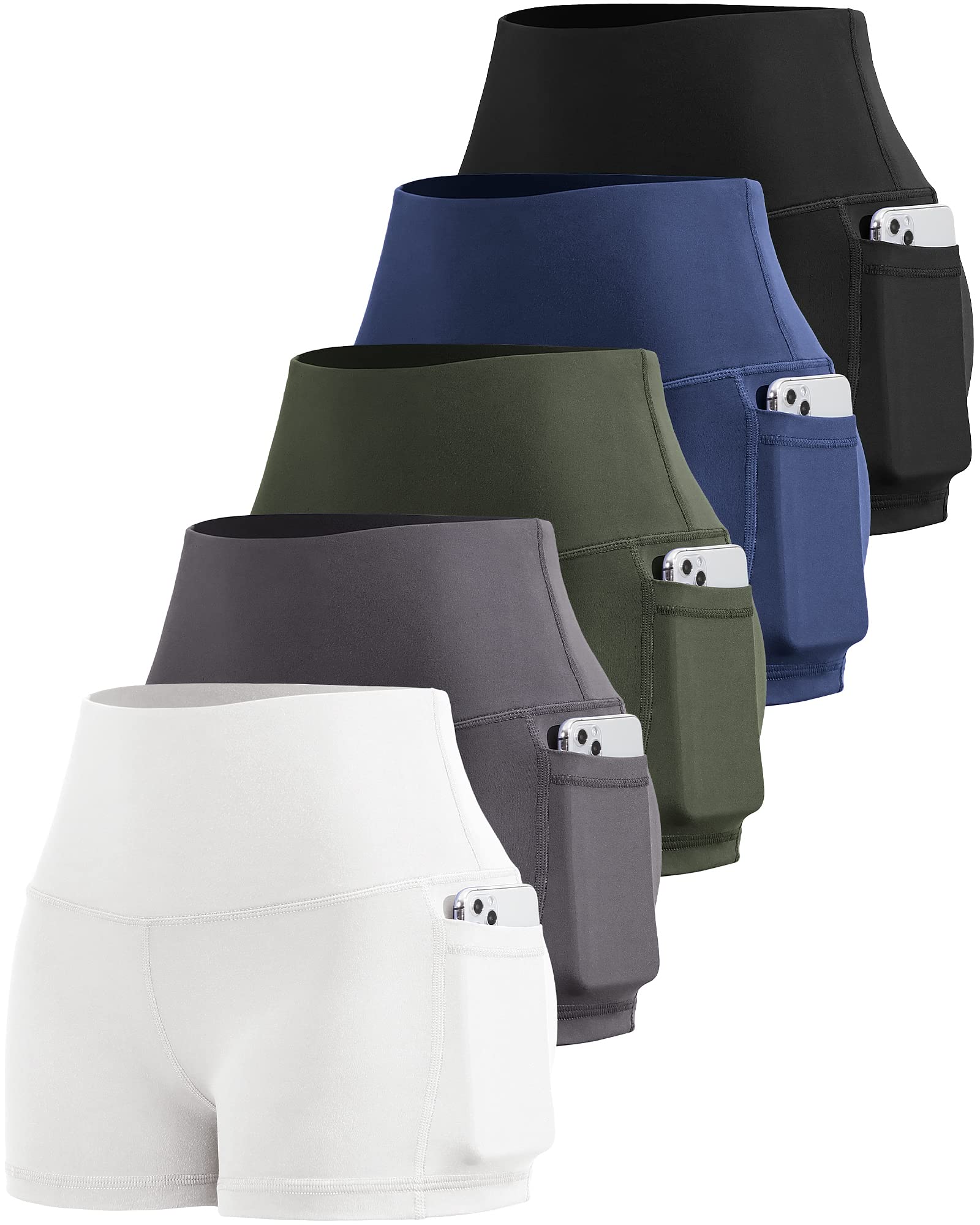 LZYVOO Biker Spandex Shorts Women, High Waisted Tummy Control Workout Yoga Shorts with Pockets