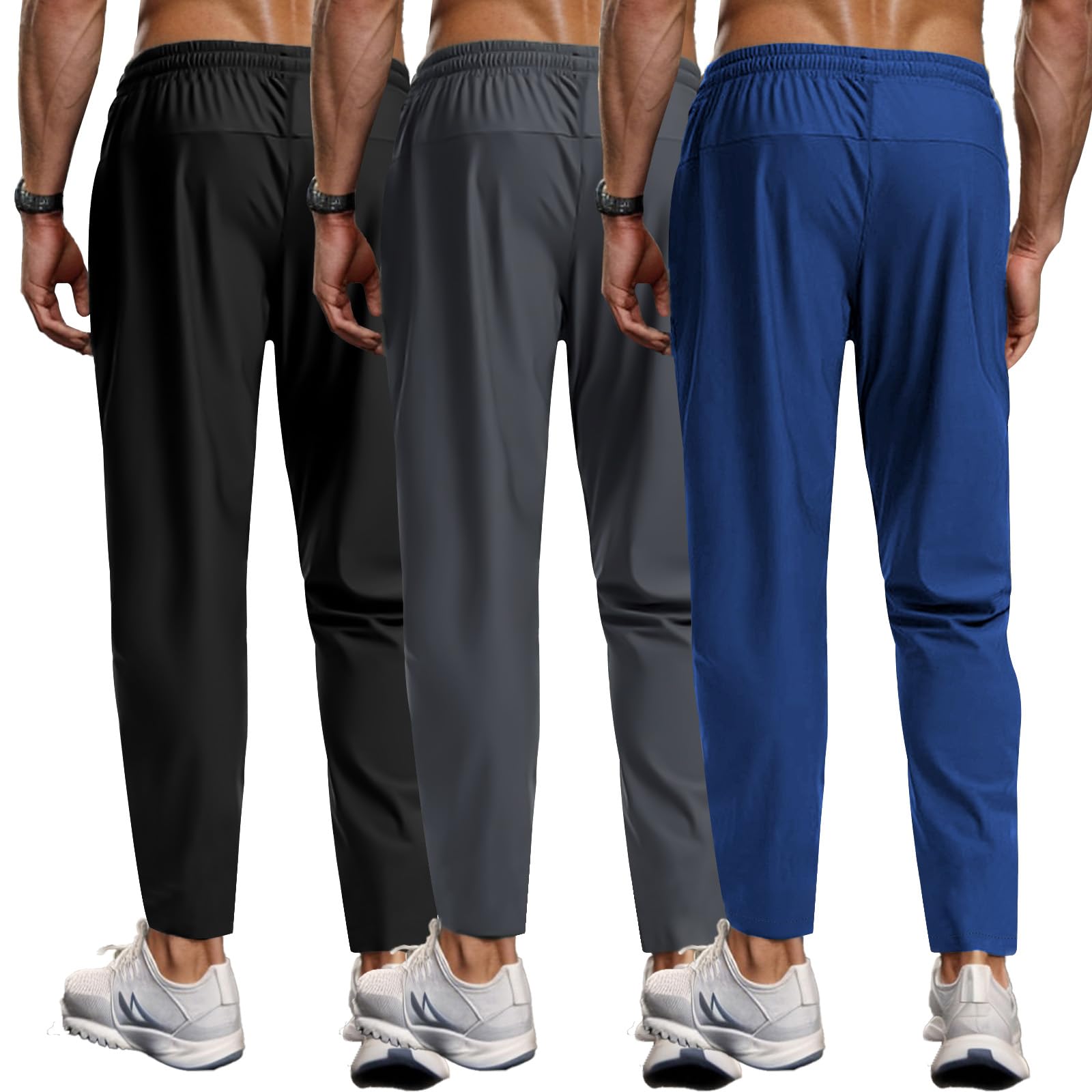 Men's Hiking Pants Quick-Dry Lightweight Sweatpants Outdoor Fishing Pants Water Resistant with Zipper Pockets