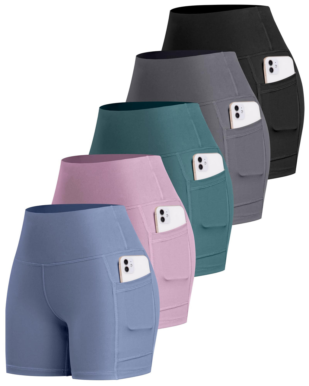 LZYVOO Biker Spandex Shorts Women, High Waisted Tummy Control Workout Yoga Shorts with Pockets