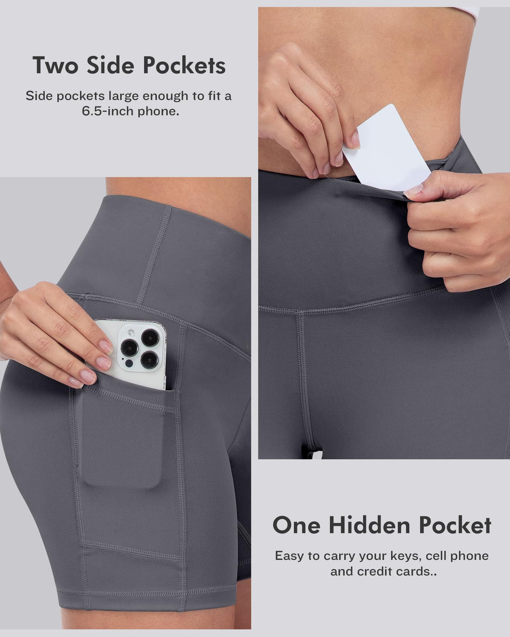 LZYVOO Biker Spandex Shorts Women, High Waisted Tummy Control Workout Yoga Shorts with Pockets