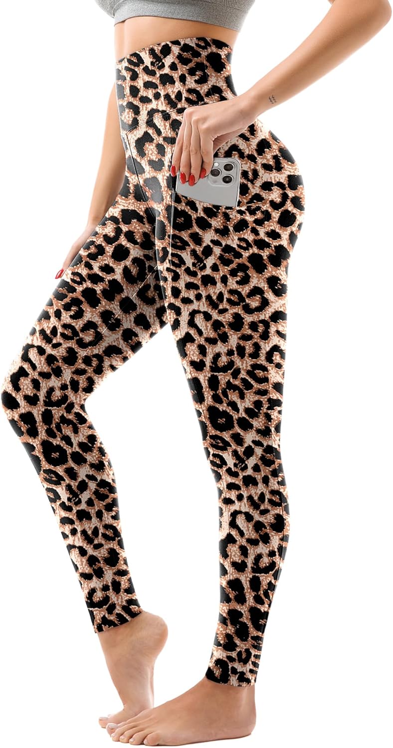 SINOPHANT High Waisted Leggings with Pockets Women, Full Length Capri Buttery Soft Stretchy Yoga Pants