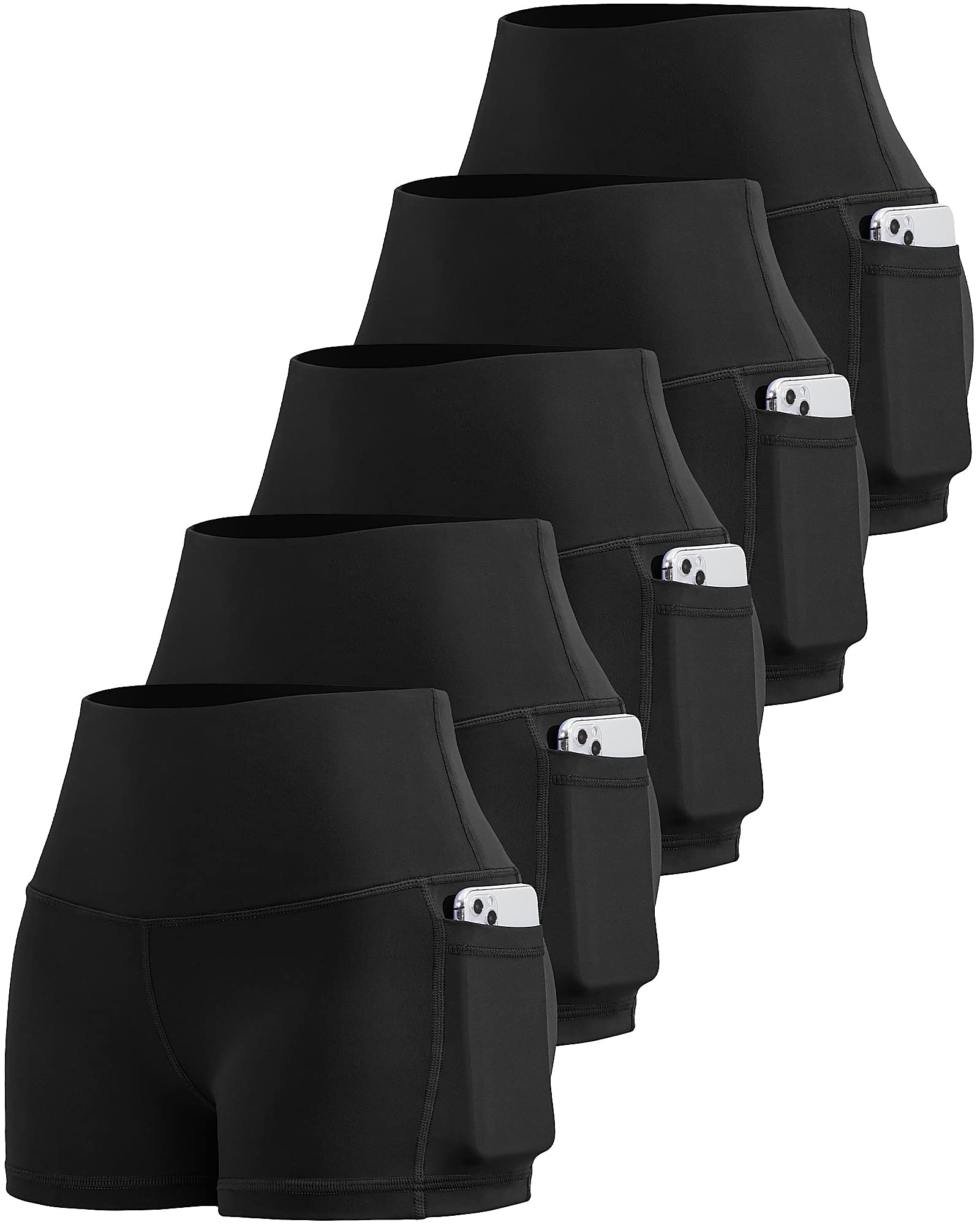 LZYVOO Biker Spandex Shorts Women, High Waisted Tummy Control Workout Yoga Shorts with Pockets