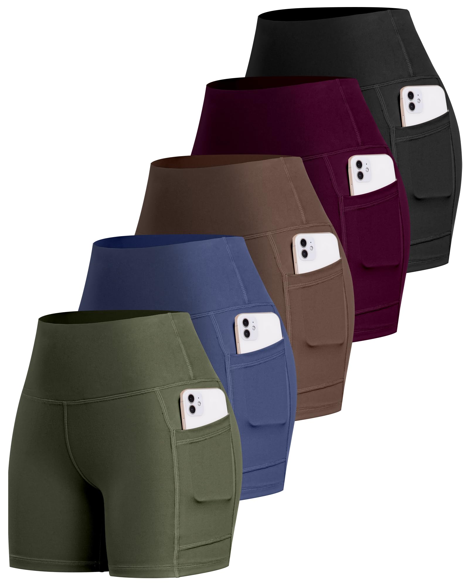 LZYVOO Biker Spandex Shorts Women, High Waisted Tummy Control Workout Yoga Shorts with Pockets