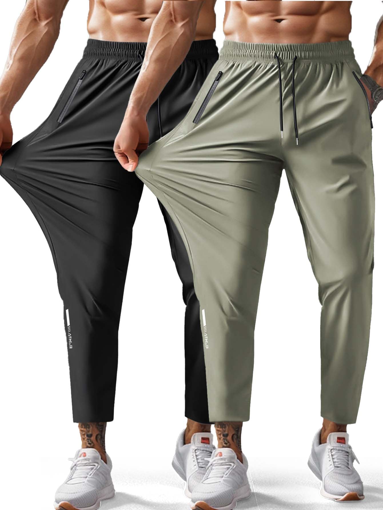 Men's Hiking Pants Quick-Dry Lightweight Sweatpants Outdoor Fishing Pants Water Resistant with Zipper Pockets