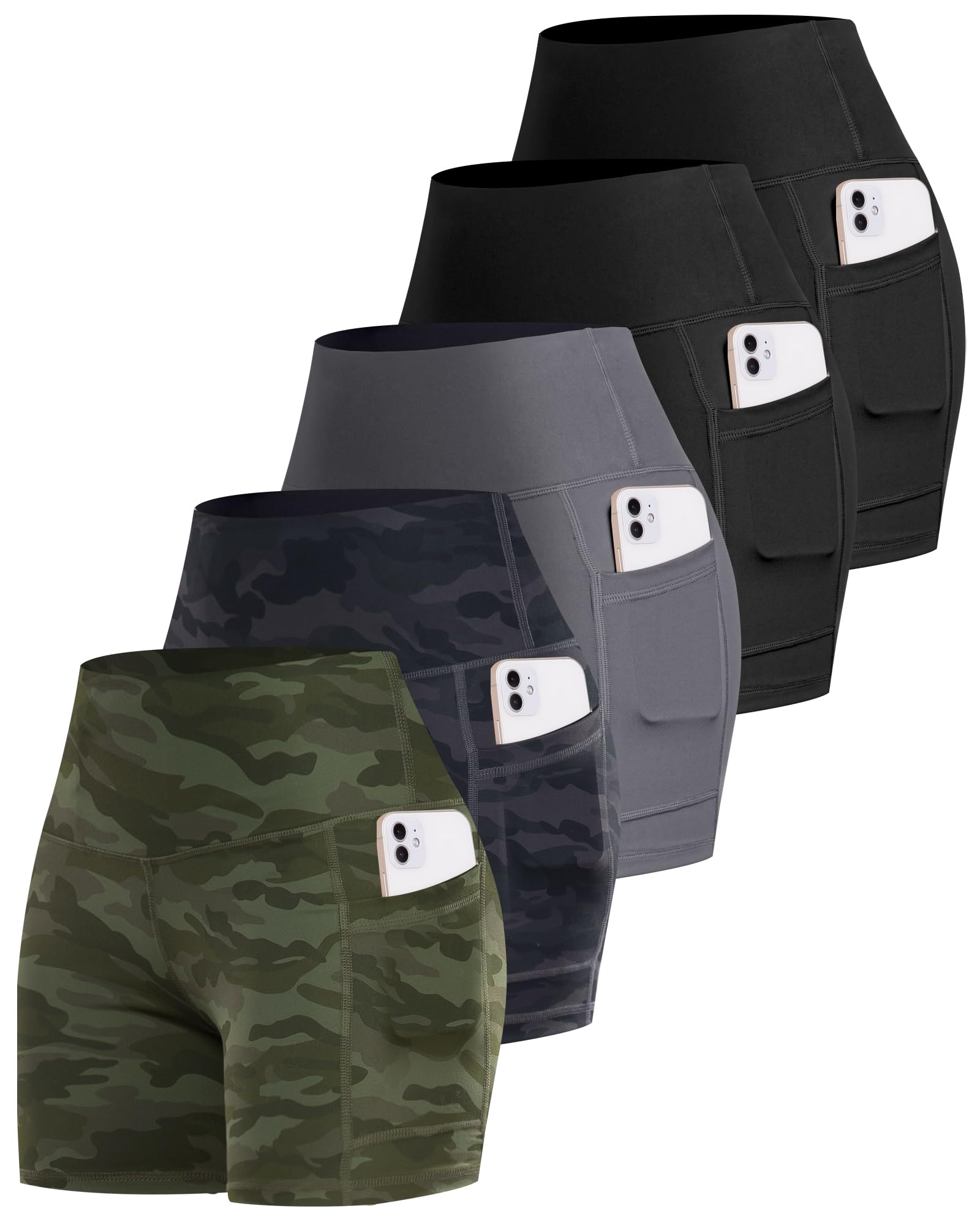 LZYVOO Biker Spandex Shorts Women, High Waisted Tummy Control Workout Yoga Shorts with Pockets