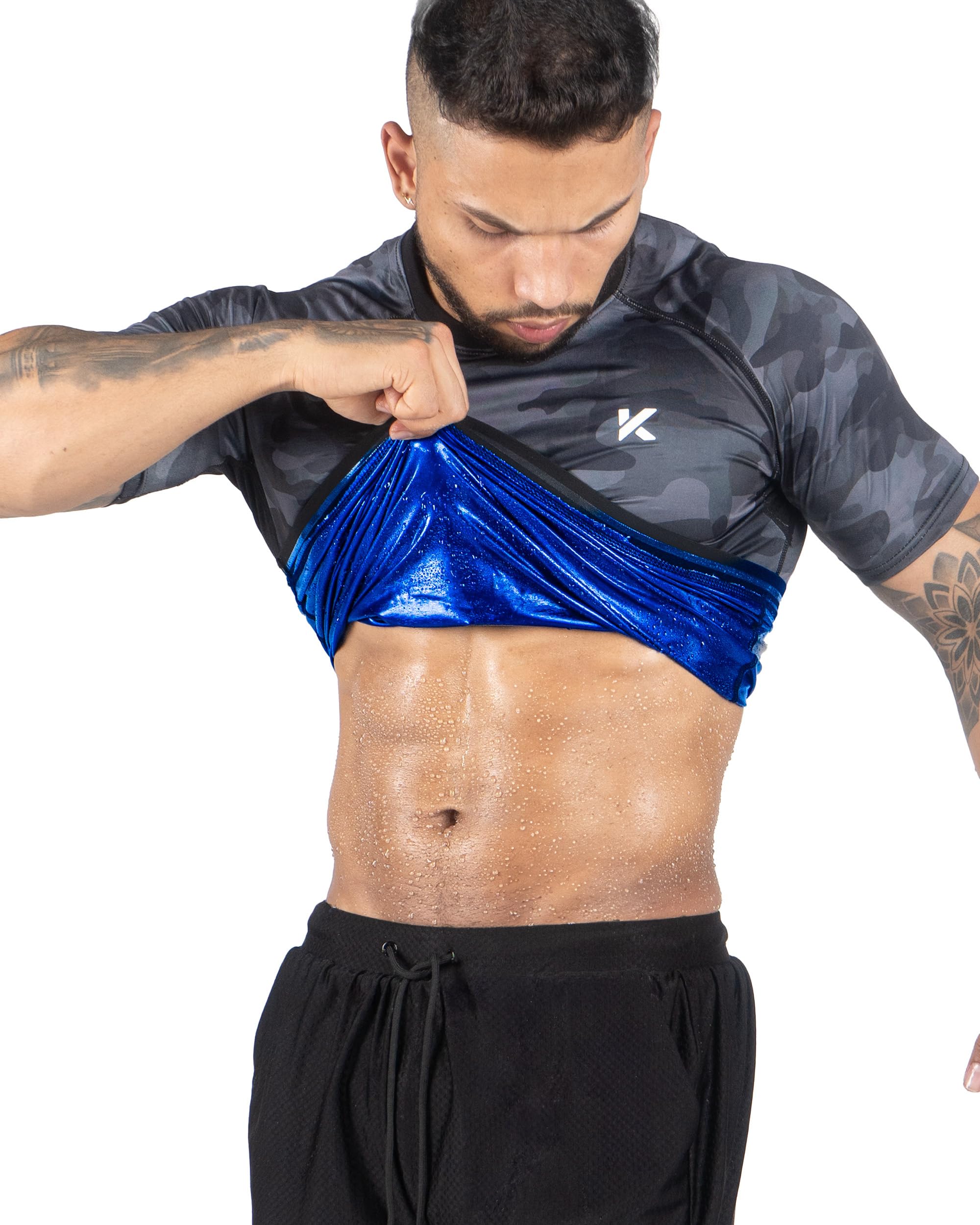 Kewlioo Sauna Shirt for Men - Heat Trapping Sweat Vest, Sauna Suit For Men, Compression Workout Sweat Suit for Gym, Workouts