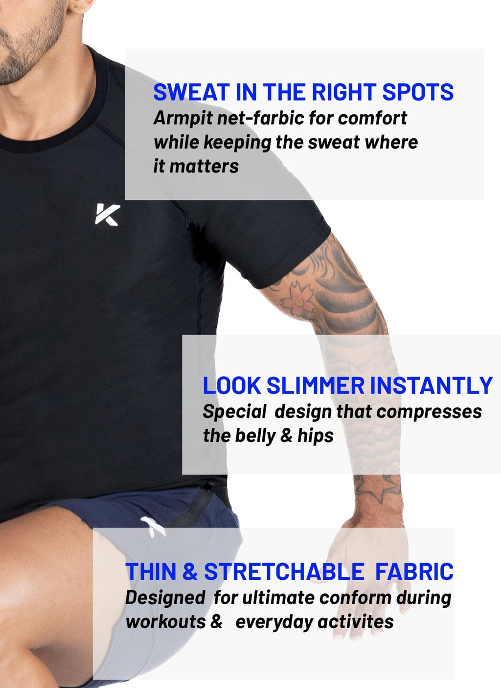 Kewlioo Sauna Shirt for Men - Heat Trapping Sweat Vest, Sauna Suit For Men, Compression Workout Sweat Suit for Gym, Workouts