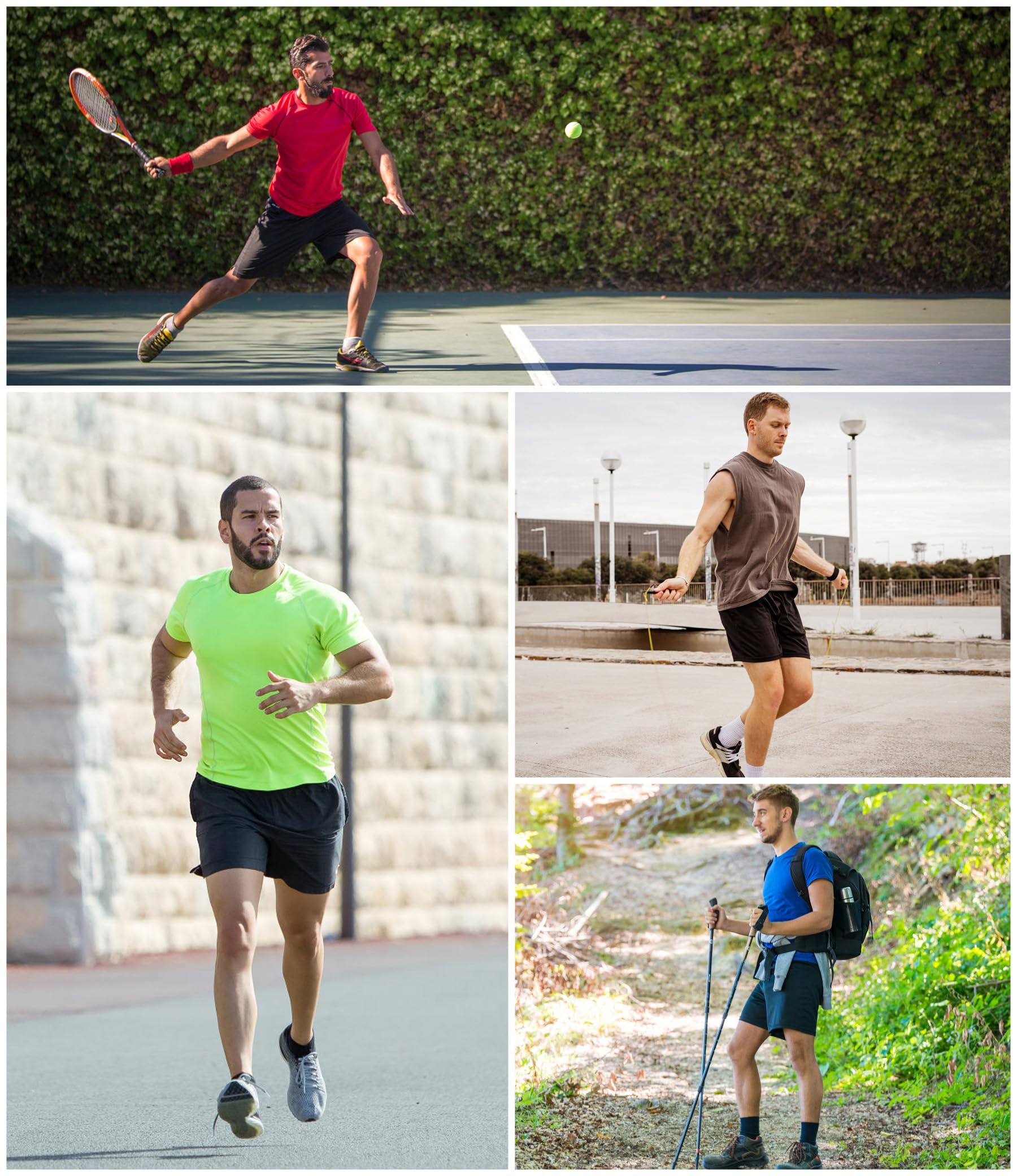 Kinglaman 4 Pack Mens 2 in 1 Running Workout Shorts with Liner, Gym Athletic Quick Dry Sport Shorts with Pockets