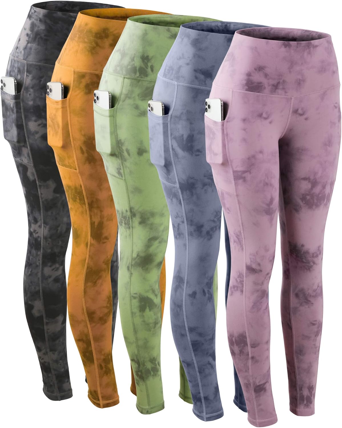 CHRLEISURE Leggings with Pockets for Women, High Waisted Tummy Control Workout Yoga Pants