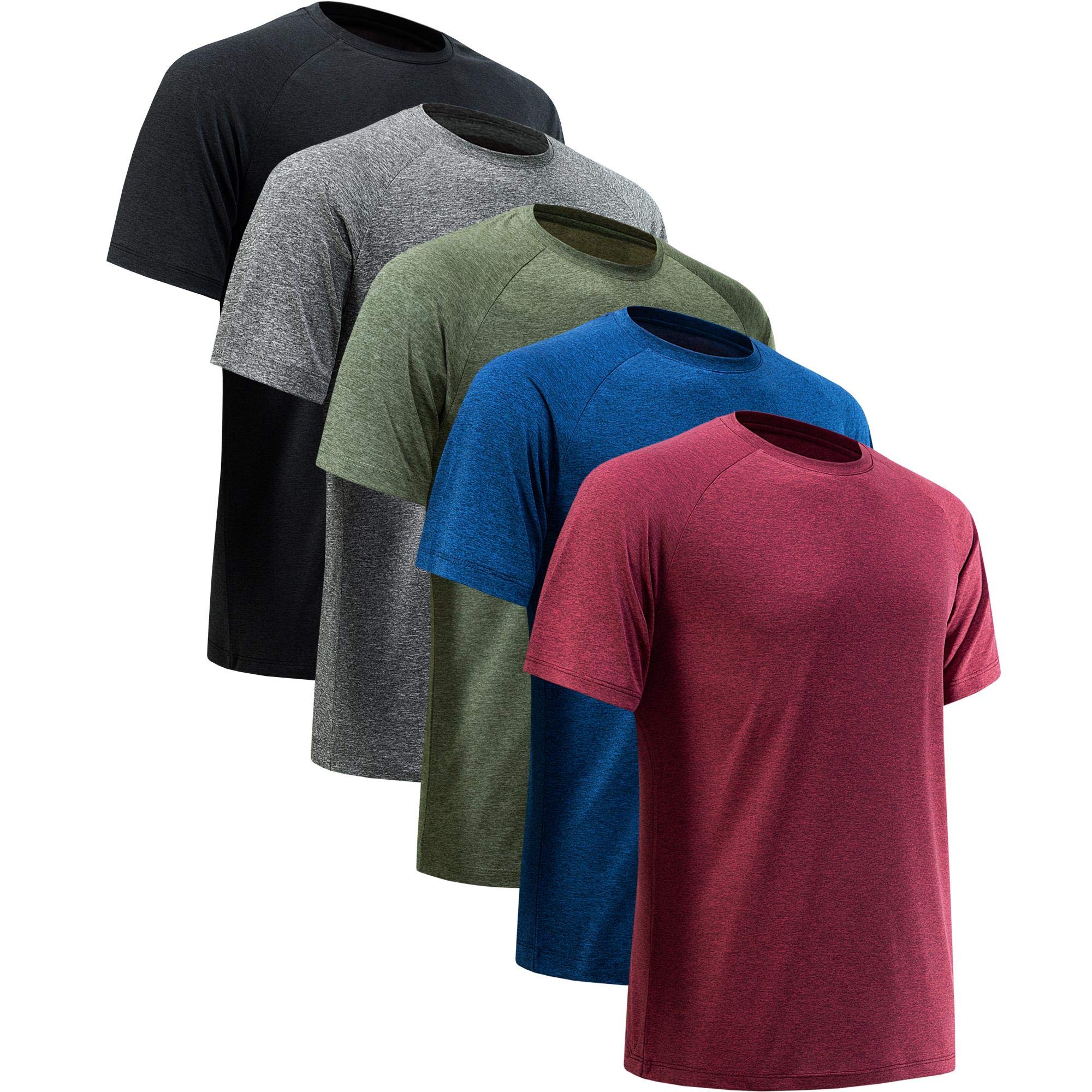 Workout Shirts for Men Short Sleeve Quick Dry Athletic Gym Active T Shirt Moisture Wicking