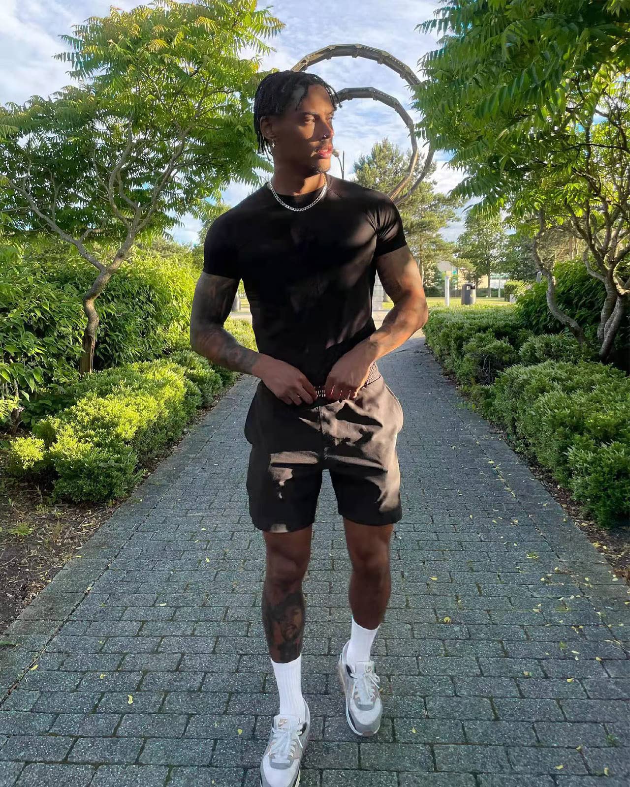 CANGHPGIN 2 Pack Mens Workout Athletic Shorts 7 inch Inseam Quick Dry Hiking Shorts Men Lightweight Sports Gym Shorts Running