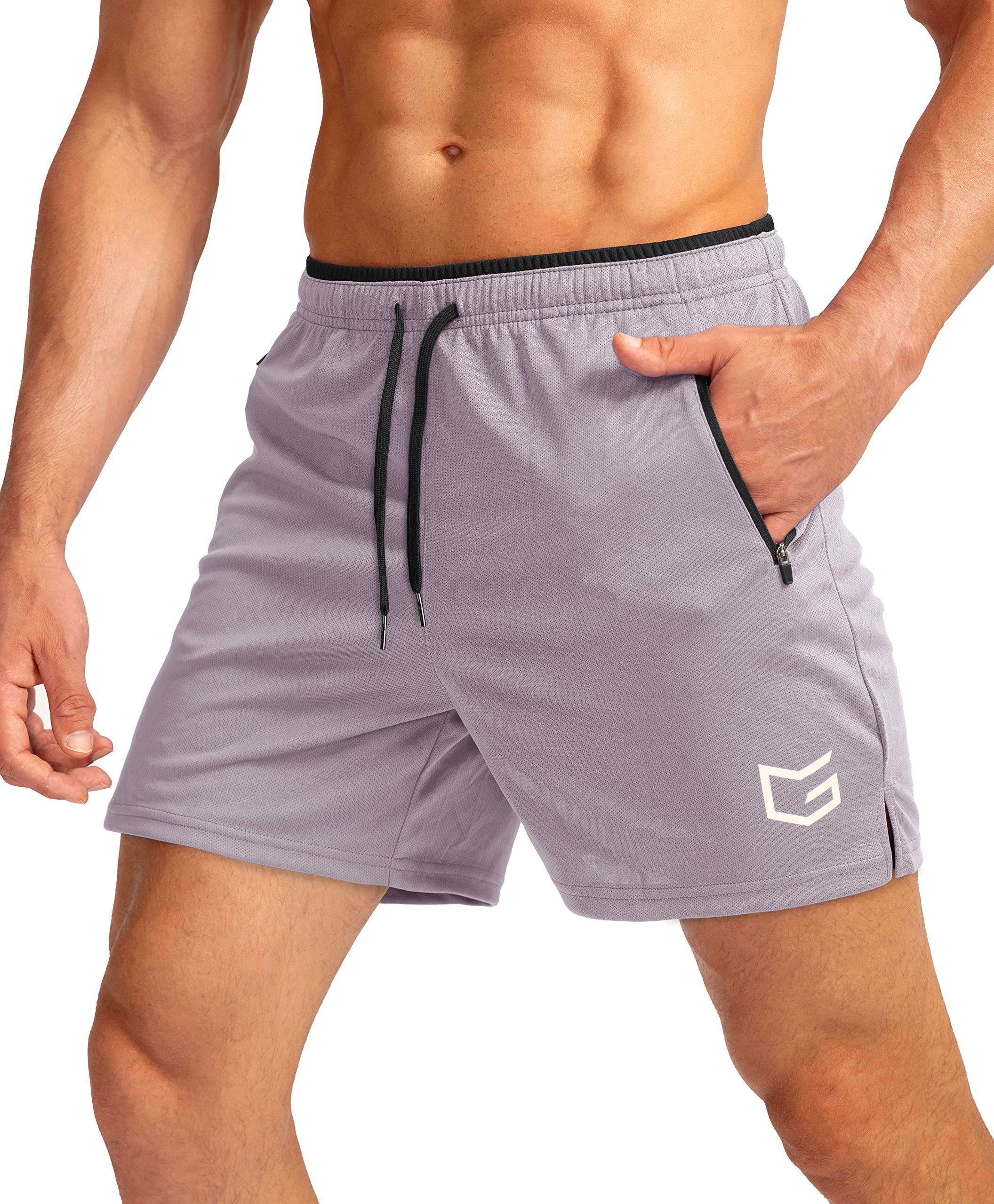 G Gradual Men's Running Shorts with Zipper Pockets Quick Dry Gym Athletic Workout 5" Shorts for Men