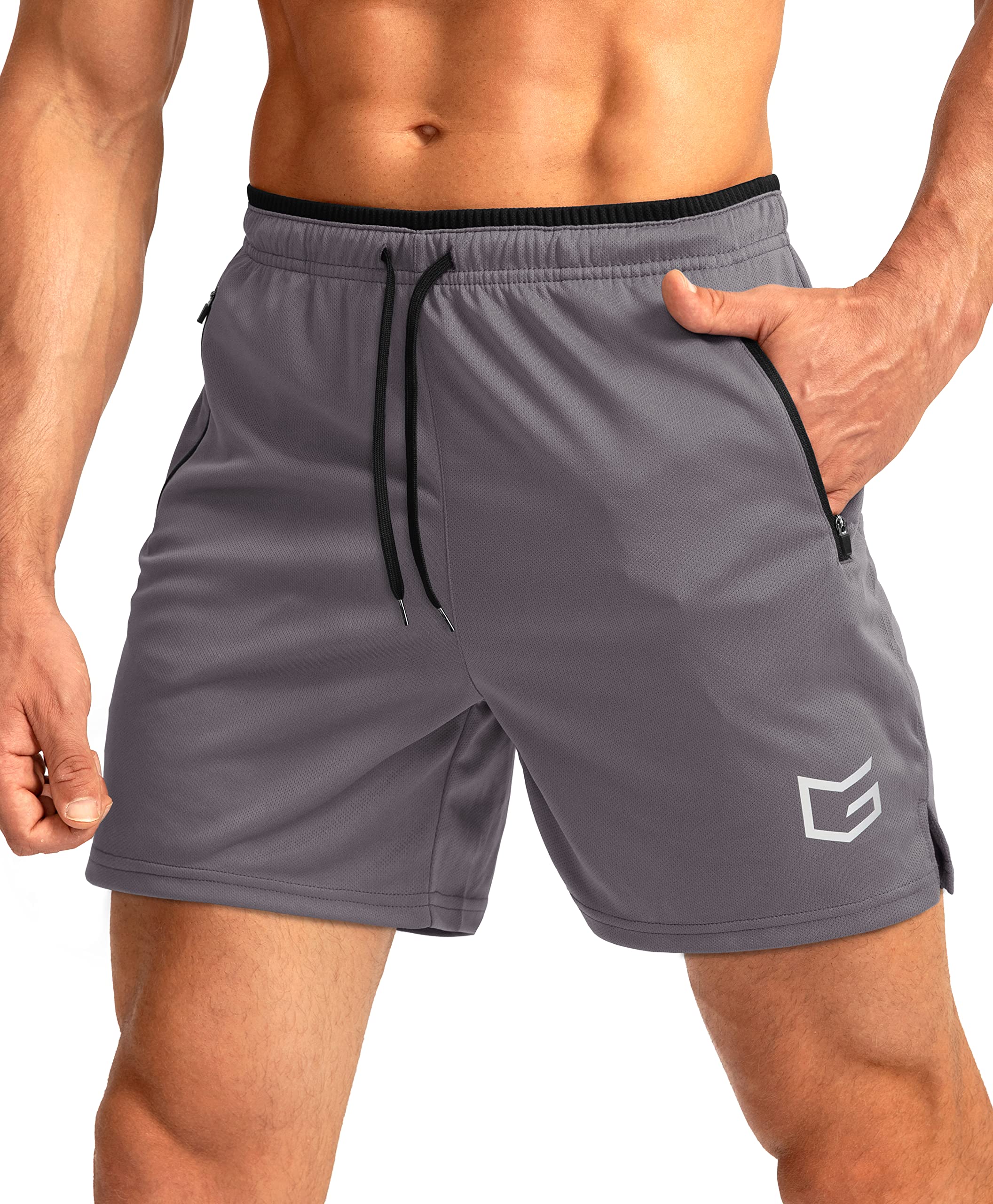 G Gradual Men's Running Shorts with Zipper Pockets Quick Dry Gym Athletic Workout 5" Shorts for Men